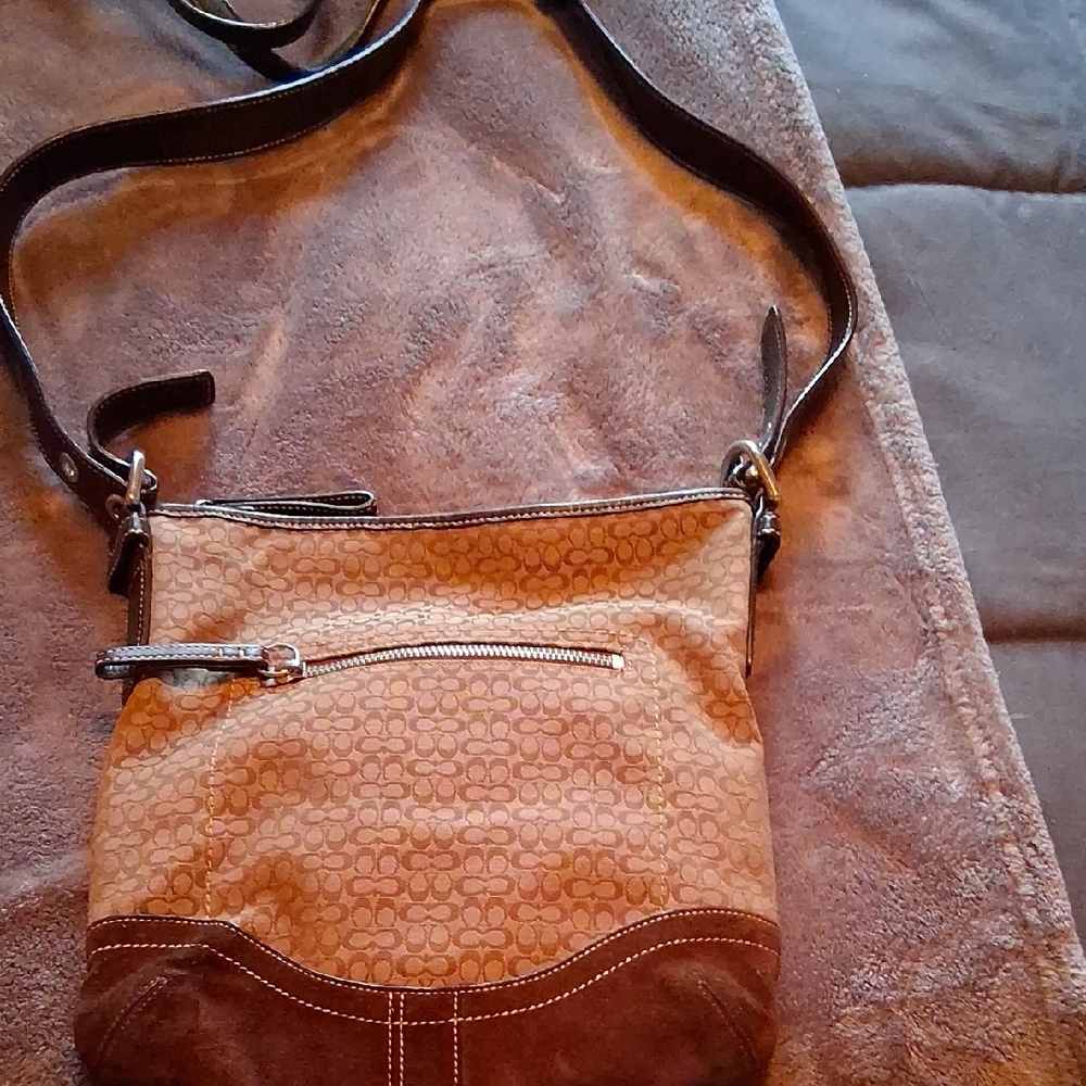 Stylish Tan and Brown Crossbody Bag